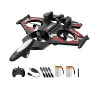 Hellery Avión RC con Iluminación, Planeador a Control Remoto, Juguete para Exteriores, Modelo a Prueba de Colisiones, Avión de Espuma de 4 Canales para, Rojo 2RC