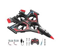 Hellery Avión RC de Espuma, Planeador de, a Prueba de Colisiones, Evita Obstáculos, Modelo de Avión de de Control Remoto de 2,4 GHz, Rojo con 2 Pilas