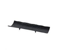Hellery Bandeja Decorativa Hoja Bandeja Servir Centro de Mesa Bandeja Exhibición Bandeja Alargada Aluminio con Bordes Curvados y, Negro, B, Mediano 56 15 H5cm
