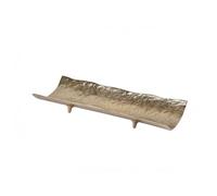 Hellery Bandeja Decorativa Hoja Bandeja Servir Centro de Mesa Bandeja Exhibición Bandeja Alargada Metal Acabado Pulido con Laterales Realzados y Elevación, 63 30 H10cm, G款 Gris Mate