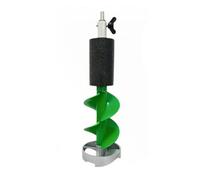 Hellery Barrena Hielo Eléctrica Ergonómica Barrena Hielo con Eje Aleación Aluminio Afilada para Estanques Helados, Verde