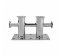 Hellery Bolardo de Marino Doble Cruz para Muelle Barco Yate Poste de Anclaje en Acero Inoxidable 316 Pulido Resistente a Agua, Doble Bolardo De Amarre De Cruz De 160 Mm De Altura