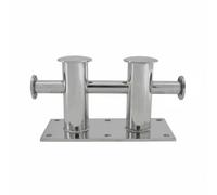 Hellery Bolardo de Marino Doble Cruz para Muelle Barco Yate Poste de Anclaje en Acero Inoxidable 316 Pulido Resistente a Agua, Doble Bolardo De Amarre De Cruz De 150 Mm De Altura