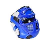 Hellery Cabezal con Rejilla Seguro Casco con Visor ble Casco Boxeo Más para Principians, Sparring, Azul, M