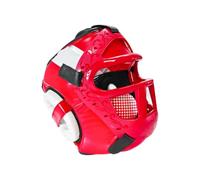 Hellery Cabezal con Rejilla Seguro Casco con Visor ble Casco Boxeo Más para Principians, Sparring, Rojo, L