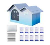Hellery Caseta para Gatos, Estructura Cerrada, Transpirable, Refugio para Animales, Caseta para Gatos con Bolsa de Hielo, Adecuada para La Habitación de Vacac, M