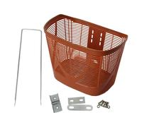 Hellery Cesta Delantera para Bicicleta, Contenedor, Portaequipajes con Soporte, Cesta de Almacenamiento para Bicicletas, para Compras, Bicicletas Plegables, V, MarrÓn