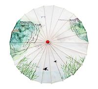 Hellery Chino Sombrilla de Papel Aceite Oriental Artesanal Marco Bambú Seda Diseño Clásico para Escenarios Asiáticos Danza Decoración Adecuado para, Estilo yo
