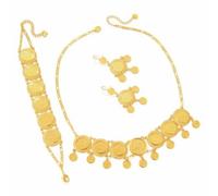 Hellery Conjunto Joyas Mujer con Colgante Moneda Elegante Conjunto Joyas con Medallones Circulares Bohemio para Fiestas, Bodas