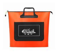Hellery Contenedor de Pesca Bolsa Impermeable de EVA Plegable con Gran Capacidad para Almacenar Accesorios de Pesca y Transporte Adecuado para Acampada Pesca al Aire Libre, Naranja, 52