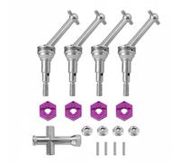 Hellery Cvd Drive Shaft Eje de Transmisión Cardán Varilla de Tracción Articulación Universal Metal Resistente Transferencia Suave Compatible con 1/14 65mm, Set, Plat Violeta