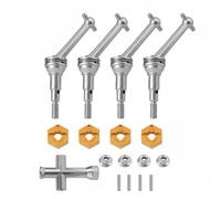 Hellery Cvd Drive Shaft Eje de Transmisión Cardán Varilla de Tracción Articulación Universal Metal Resistente Transferencia Suave Compatible con 1/14 65mm, Set, Plat Oro