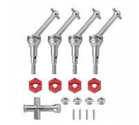 Hellery Cvd Drive Shaft Eje de Transmisión Cardán Varilla de Tracción Articulación Universal Metal Resistente Transferencia Suave Compatible con 1/14 65mm, Set, Plat Rojo