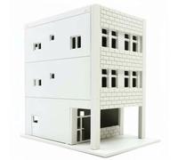 Hellery Edificio Modelo Ensamblaje Maqueta Miniatura Construcción Accesorio Urbano de Precisión para Paisaje de Ciudad Adecuado, Edificio De Estilo Hong Kong con Patrón De Ladrillo