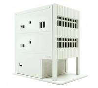 Hellery Edificio Modelo Ensamblaje Maqueta Miniatura Construcción Accesorio Urbano de Precisión para Paisaje de Ciudad Adecuado, Edificio De Estilo Hong Kong con Puerta De Hierro