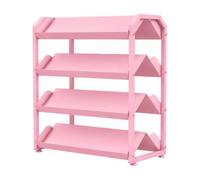 Hellery Estantería Expositora Hierro con 4 es Inclinados Inclinada Organizador Abalorios con Estantes Inclinados para Estudio Trabajo, 50x25x55cm