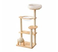 Hellery Estructura para Trepar Gato Rascador Torre Gatera Gimnasio con Tablero de Rascado con Cuerda Hamaca y Mirador, Moderno, con Cápsula Espacial, Doble Plataforma Y Rascador De Cuerda De Cáñamo
