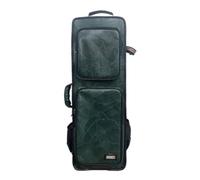 Hellery Funda para Instrumento de Viento Eléctrico Estuche Mochila Maletín Bolsa en Piel Sintética PU Acolchada con Panel, Verde Esmeralda, Imitación Cuero, Largo, 78 Cm, con Un Solo Compartimento