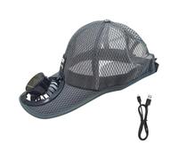 Hellery Gorra con ventilador solar, sombrero versátil para el sol, ideal para jardín, ciclismo, camping, mujeres, hombres y deportes, Gris