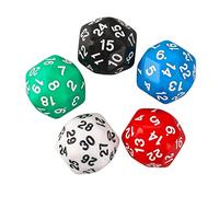 Hellery Juego de 5 Dados Poliédricos Acrílicos de 30 Caras para Juegos de Rol Y Enseñanza de Matemáticas.