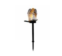 Hellery Lámpara Ángel Jardín Estaca Estatua Exterior Brillo Cálido Recargable con Luz Nocturna Material Resina Adecuada para Pasillos Jardines Bordes, Ángel Padre-Hijo