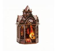 Hellery Maqueta Torre Dragón Oscura Gótico Torre Dragón en Miniatura Exquisitamente Maqueta con Luces para Adolescentes,