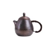 Hellery Miniature Vessel Tetera Kungfu de Cobre Tetera Pequeña Tetera Artesanal Tetera Tradicional con Mango Trenzado y Corta Apta para del Té Escritorio Casa Obsequios, Array, Color Antiguo