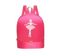 Hellery Mochila Ballet para Niñas Bolso Bailarinas Niñas Compartimento Extra para Zapatos Correa Ajustable Acolchada Oxford Impermeable Resistente Adecuada Pa, Rosa Roja Estilo a, unico