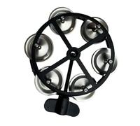 Hellery Pandereta de Hi-hat Montable con Partes Rítmicas de Metal para Niños Y Adultos, Negro Plata