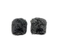 Hellery para Micrófono Cubierta Peluda Protector de Audio Filtro Antiviento Pantalla Protectora Garantiza Sonido Profesional Adecuado para Uso, Blanco Y Negro 1 Par