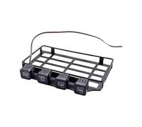 Hellery Portaequipajes de Techo, Accesorios para Coches RC con Piezas de Metal Ligeras Y de Repuesto para Coches RC Crawler 1/12 DIY, Luz Cuadrada
