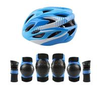 Hellery Procción para Patinaje | Respaldo Acolchado Amortiguador, Casco con Rodilleras y Coderas, Resisn, Kit Casco y Rodilleras, M