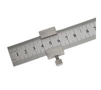 Hellery Regla de Acero Inoxidable Regla Marcador Medidor con Tope de Repetición Tornillo de Bloqueo y Canto Plano Adecuada para Layout Consistente Marcado Fino Tareas de Ensamblaje, 50 Cm / 0.9 Mm
