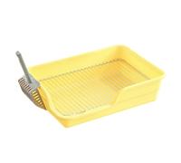 Hellery Rejilla de Malla de Acero Inoxidable, Inodoro de Entrenamiento para Mascotas, Bandeja para Hacer Sus Necesidades en Interiores, Alfombrilla de Entrena, Espaciado Amarillo 15 mm.