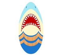 Hellery Skimboard, Sandboard de Playa, Aguas Tranquilas, Juguete de Playa, 37 Pulgadas, Tabla de Surf Pequeña, Skimboard para Adolescentes, Universal, Cara de Tiburón