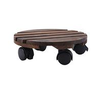 Hellery Soporte para Macetas de Madera con Ruedas Giratorias Antideslizantes Base Redonda Resistente a La Corrosión Y Traslado Fácil Adecuado para Uso en