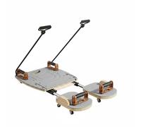 Hellery Tabla de Entrenamiento Pilates Máquina Pilates Deslizante Ejercicio Deslizante Equipo Fitness Ajustable Silenciosa con Ruedas Silenciosas y Guía , Gris Madera