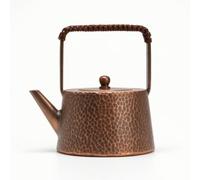 Hellery Tetera de Cobre Puro Hervidor Tetera Martillada Caldera Clásica Hechura Tradicional con Superficie Martillada y Vertido Eficiente Adecuada para Té de, 400 Ml, Aspecto Envejecido