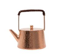Hellery Tetera de Cobre Puro Hervidor Tetera Martillada Caldera Clásica Hechura Tradicional con Superficie Martillada y Vertido Eficiente Adecuada para Té de, 400 Ml, Color Original