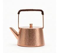 Hellery Tetera de Cobre Puro Hervidor Tetera Martillada Caldera Clásica Hechura Tradicional con Superficie Martillada y Vertido Eficiente Adecuada para Té de, 800 Ml, Color Original