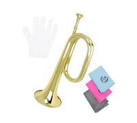 Hellery Trompeta portátil para orquesta, instrumento musical con guantes para principiantes, Oro