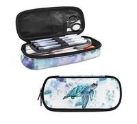 HELLHERO Estuche para lápices para adultos y niños, bolsa de papelería con ranuras para bolígrafos, Tortuga marina, 8.8 x 1.7 x 4.1 inches, informal y apto para niños