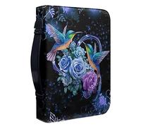 HELLHERO Funda de libro de colibrí para mujeres y niñas, funda de transporte de la Biblia, impermeable, funda de libro, bolsa de mano, bolsillo con cremallera para viajes, vacaciones, biblioteca, oficina, escuela, regalos