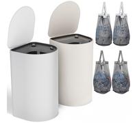 HELLKOPF Juego de 2 cestas para la ropa sucia con tapa, 140 L, gran capacidad, con 2 compartimentos para clasificar la ropa sucia, 4 bolsas interiores extraíbles, cestas Laundry Baskets fácil de