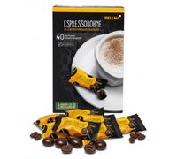 Hellma Habas de café espresso en chocolate amargo - 40 unidades, 1,1 g cada uno, caja de almacenamiento, para café, gastro