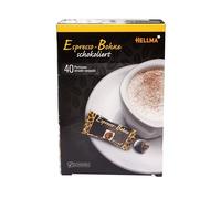 Hellma Habas de café espresso en chocolate amargo - 40 unidades, 1,1 g cada uno, caja de almacenamiento, para café, gastro