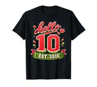 Hello 10 EST 2016 Watermelon 10th Birthday Summer Party Camiseta