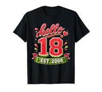 Hello 18 EST 2008 Watermelon 18th Birthday Summer Party Camiseta
