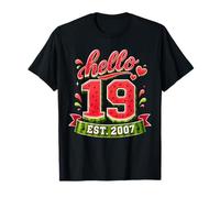 Hello 19 EST 2007 Watermelon 19th Birthday Summer Party Camiseta