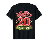 Hello 20 EST 2006 Watermelon 20th Birthday Summer Party Camiseta